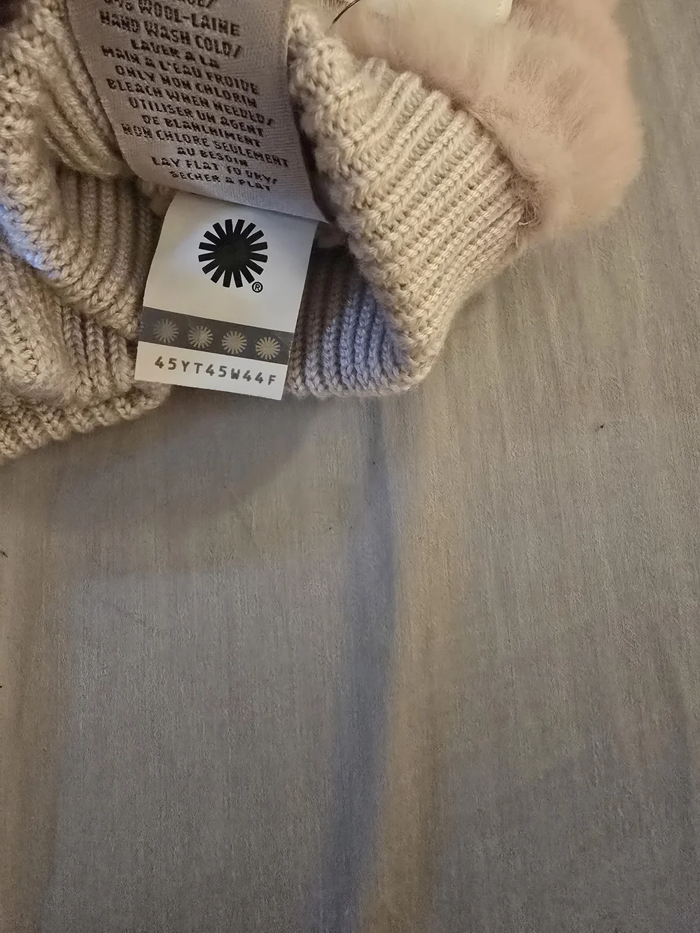 UGG Plush Shearling-Lined Mittens in Blush Pink-NWT!